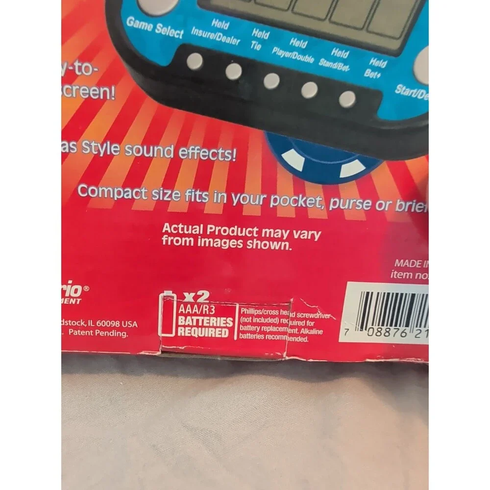 5 in 1 Casino Handheld Game: Black Jack, Poker, Baccarat, Deuces Wild, Slots